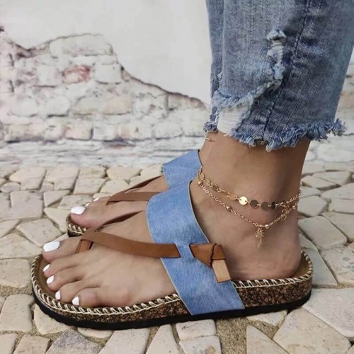 Stylish European Style Cross Border Women’s Slippers - Blue |image