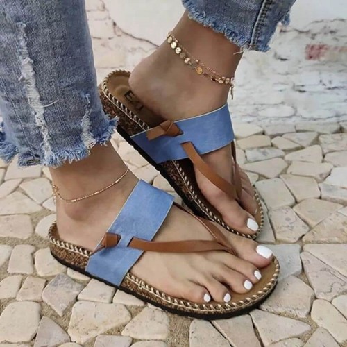 Stylish European Style Cross Border Women’s Slippers - Blue |image
