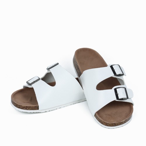 Trendy Ladies Slip On Flat Mule Flip Flop Sandals - White |image