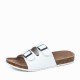 Trendy Ladies Slip On Flat Mule Flip Flop Sandals - White |image