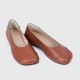 Stylish Round Toe Slip On Flat Shoe for Women - Brown |image
