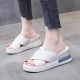 Open Toe Casual Slip On Wedge Slipper for Women - White |image
