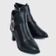 Stylish Belt Buckle High Heeled Boots for Women - Black |image