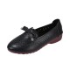 Bow Tie Knot Soft Bottom Breathable Flat Shoes - Black |image