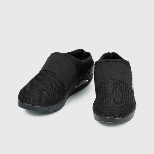 Women’s Knit Style Breathable Air Cushion Slippers - Black |image
