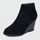 Women’s Stylish Side Zipper Chunky Wedge Ankle Boots - Black |image