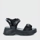Dual Strapped Casual Platform Velcro Sports Sandals- Black |image