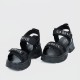 Dual Strapped Casual Platform Velcro Sports Sandals- Black |image