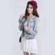 Slim Fit Button Down Fitted Denim Jacket for Women - Light Blue |image