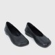 Stylish Round Toe Slip On Flat Shoe for Women - Black |image