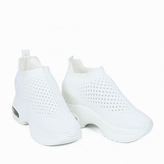 Women’s Thick Bottom Breathable Casual Sneakers - White |image