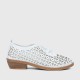 Bow Accent Geometric Cut Out Loafers for Women - White |image