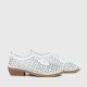 Bow Accent Geometric Cut Out Loafers for Women - White |image