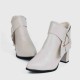 Stylish Belt Buckle High Heeled Boots for Women - Cream |image