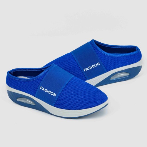 Women’s Knit Style Breathable Air Cushion Slippers - Blue |image