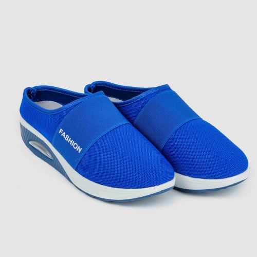Women’s Knit Style Breathable Air Cushion Slippers - Blue |image