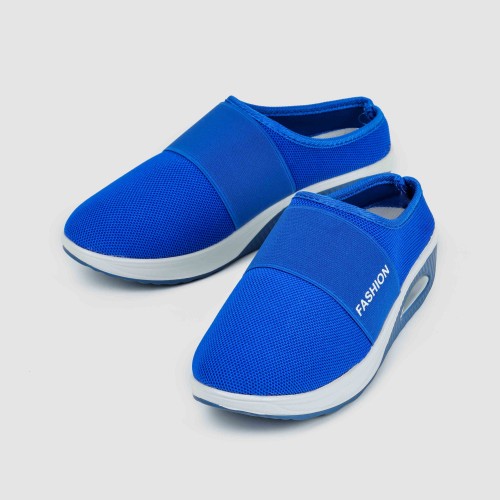 Women’s Knit Style Breathable Air Cushion Slippers - Blue |image