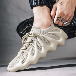 Comfortable Sole Lace Up Women’s Sneakers - Cream 