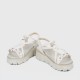 Elastic Closing Flower Designed Sandals for Women - Beige |image