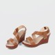 Women’s Strapped Fashion Wedge Heel Sandals - Brown |image
