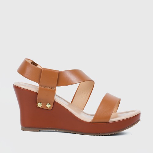 Women’s Strapped Fashion Wedge Heel Sandals - Brown |image