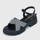 Open Toe Flat Heel Buckle Closure Sandals for Women - Black |image