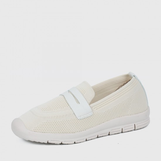 Showing Images for Comfortable Slip On Mesh Style Loafers for Women - Cream Comfortable Slip On Mesh Style Loafers for Women - Cream |image