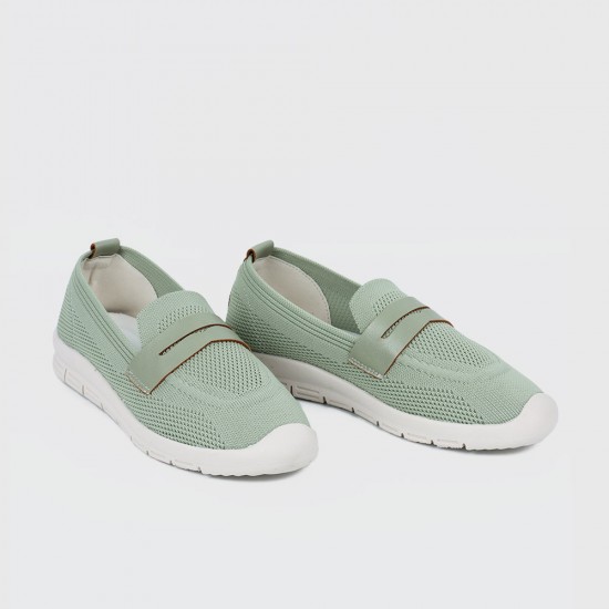 Comfortable Slip On Mesh Style Loafers for Women - Green |image