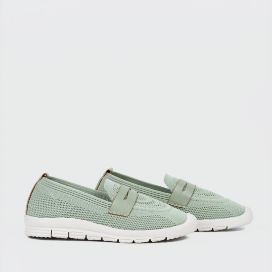 Comfortable Slip On Mesh Style Loafers for Women - Green |image