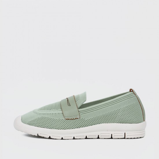 Comfortable Slip On Mesh Style Loafers for Women - Green |image