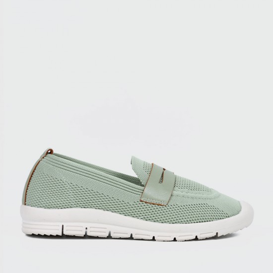 Comfortable Slip On Mesh Style Loafers for Women - Green |image