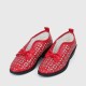 Bow Accent Geometric Cut Out Loafers for Women - Red |image