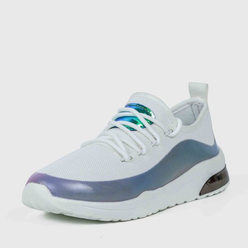 Low Heeled Soft Sole Slip On Casual Shoe for Ladies - White |image