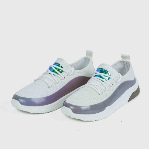 Low Heeled Soft Sole Slip On Casual Shoe for Ladies - White |image