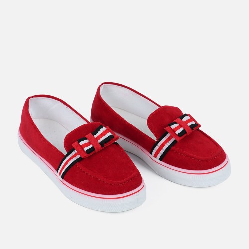 Trendy Fashion Bowknot Toe Low Heel Flat Women’s Sandals - Red |image