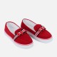 Trendy Fashion Bowknot Toe Low Heel Flat Women’s Sandals - Red |image