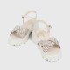 Open Toe Flat Heel Buckle Closure Sandals for Women - Cream |image