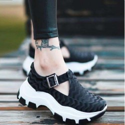 Women’s Breathable Casual Hollow Sport Shoes – Black 