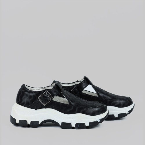 Women’s Breathable Casual Hollow Sport Shoes – Black |image