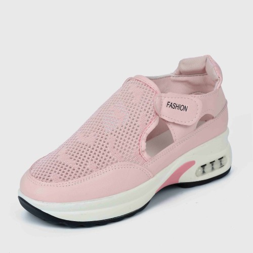 Women’s Breathable Casual Velcro Sport Shoes – Pink |image