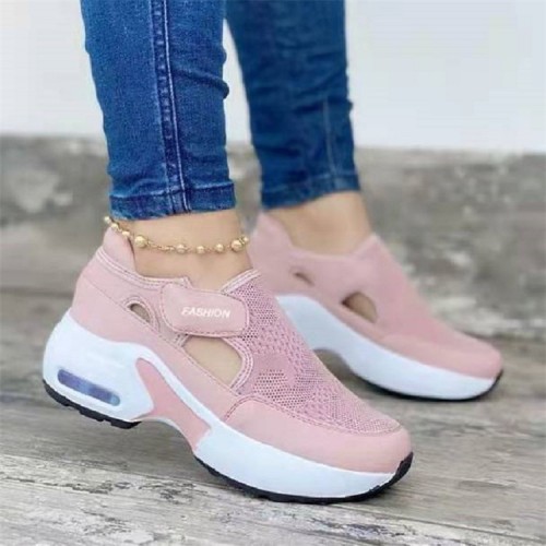 Women’s Breathable Casual Velcro Sport Shoes – Pink |image