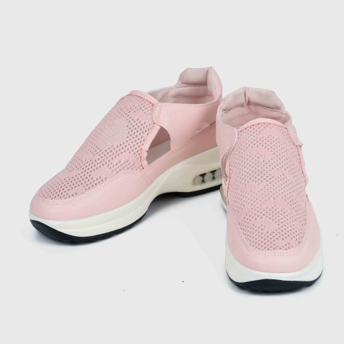 Women’s Breathable Casual Velcro Sport Shoes – Pink |image