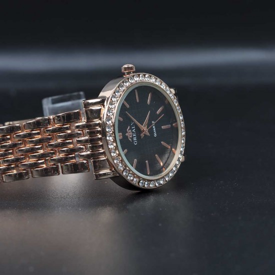 Image for Diamond Encrusted Women's Quartz Style Wrist Watch Diamond Encrusted Women's Quartz Style Wrist Watch - Rose Gold |image