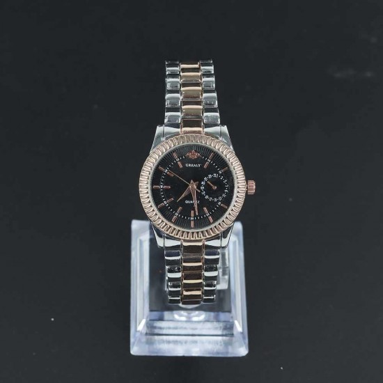 Women's Stainless Steel Luxury Style Bracelet Watch - Silver Rose Gold Strap |image