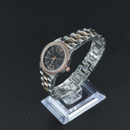 Women's Stainless Steel Luxury Style Bracelet Watch - Silver Rose Gold Strap |image