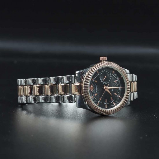 Women's Stainless Steel Luxury Style Bracelet Watch - Silver Rose Gold Strap |image