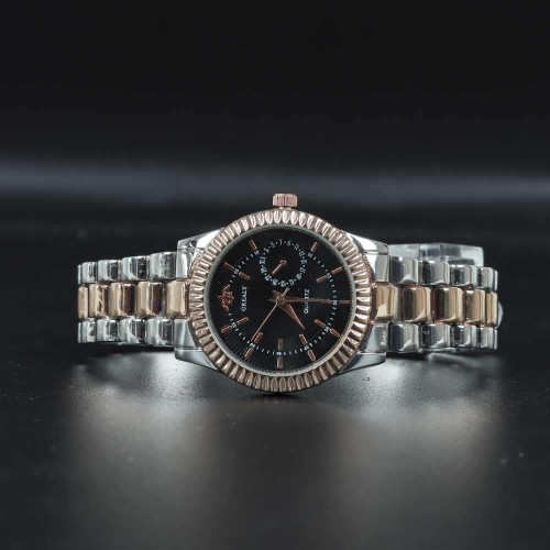 Women's Stainless Steel Luxury Style Bracelet Watch - Silver Rose Gold Strap |image