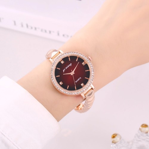 Crystals Decorated Dial Ladies Bracelet Watch - Rose Gold |image