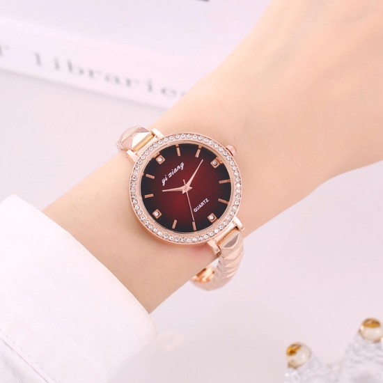 Crystals Decorated Dial Ladies Bracelet Watch - Rose Gold |image