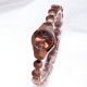 Mini Dial Sharp Cuts Style Ladies Bracelet Watch - Brown |image